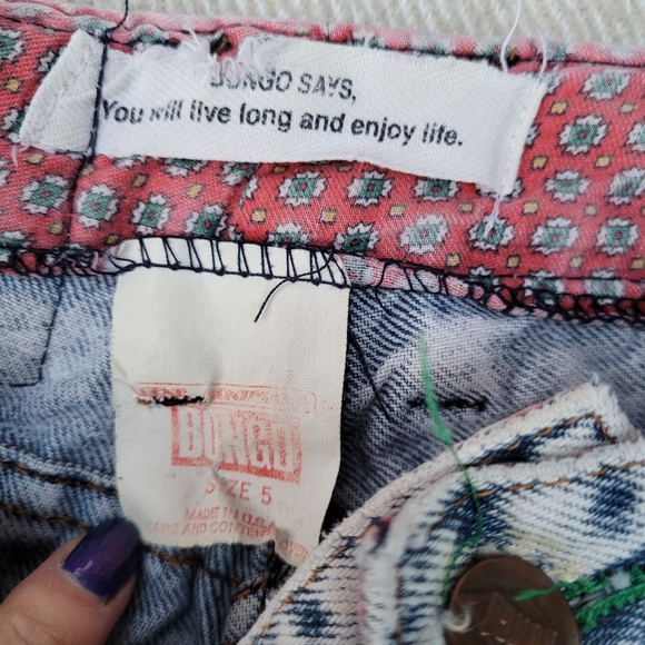 Vintage 1990s BONGO light blue acid wash distressed jeans - Picture 2 of 9